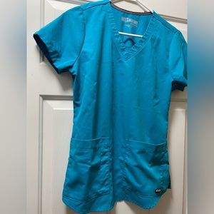 Greys Anatomy Small teal scrub top